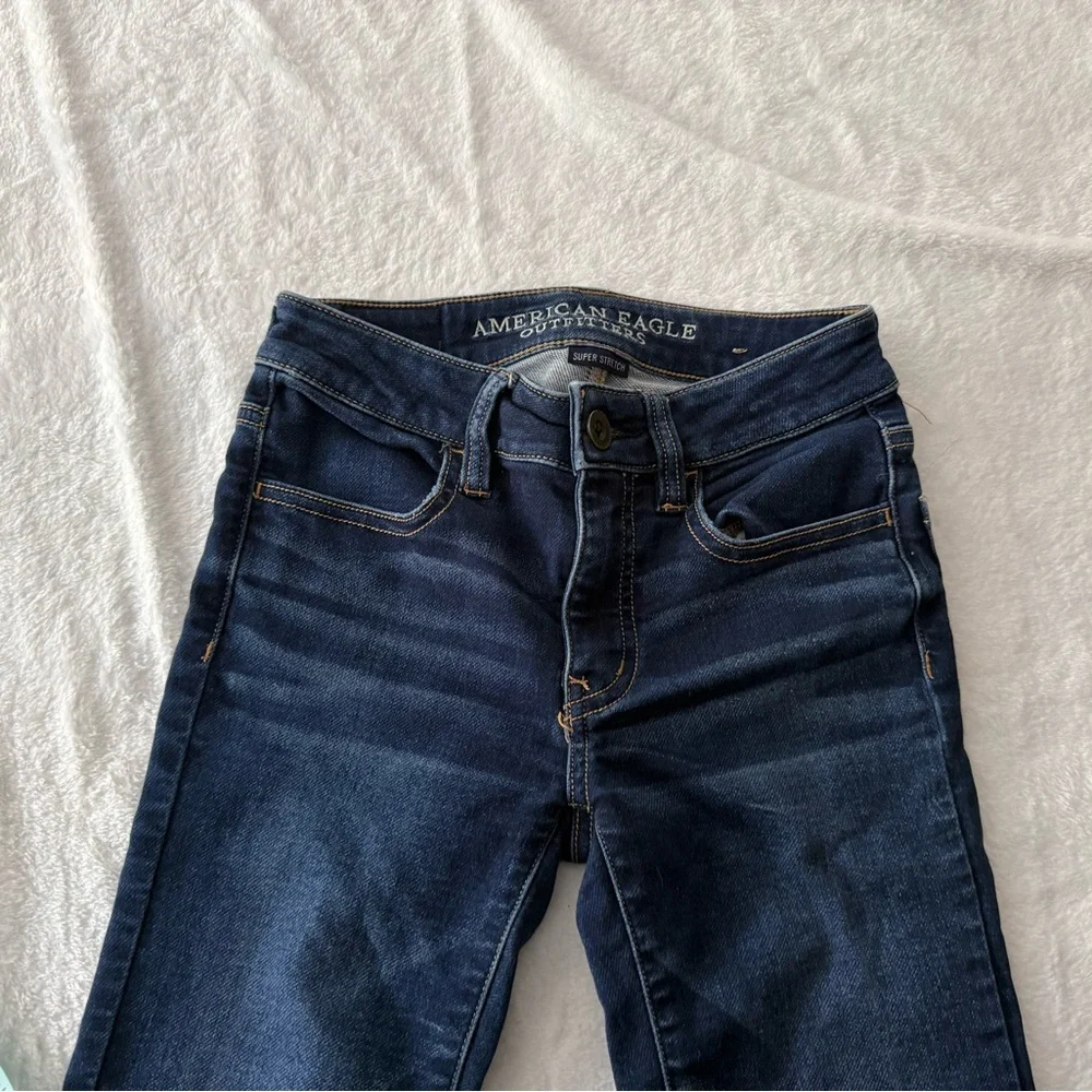 American Eagle Super Stretch Low Rise Skinny Jeggings Jeans 00 - Picture 4 of 8